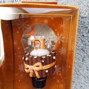 Reindeer Snow Globe Wine Stopper